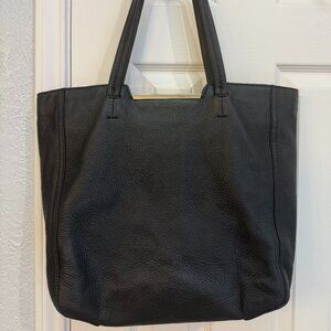 Vince Camuto Pebbled Leather Tote Bag - Elias, Black Color